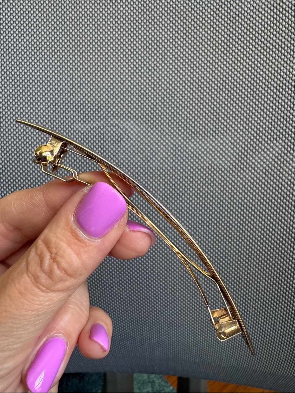 Vintage Gold Metal Barrette Hair Clip - Picture 7 of 7